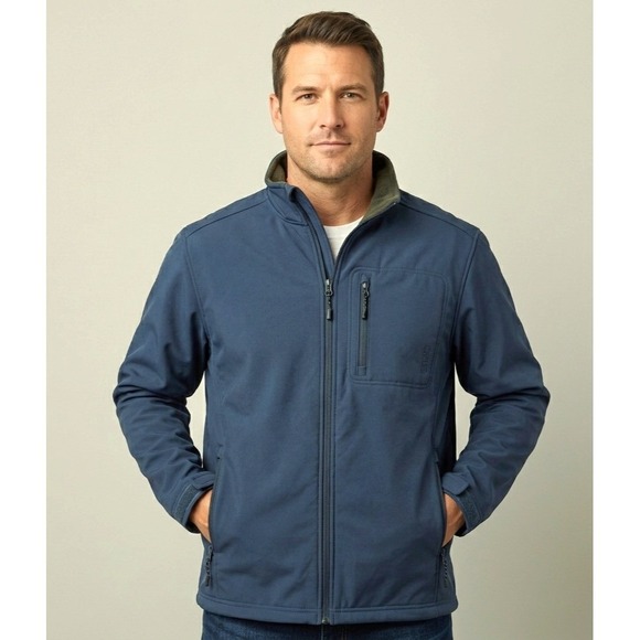 RedHead Other - RedHead Softshell Jacket Mens Blue Fleece Lined Full Zip Outdoor Coat